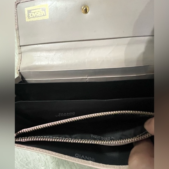 VERSACE Ostrich leather long light pink wallet - Picture 12 of 15